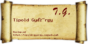 Tipold György névjegykártya